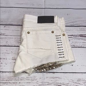 AFFLICTION white jean shorts